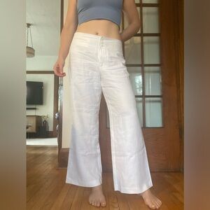 Mexx low waisted white linen pants